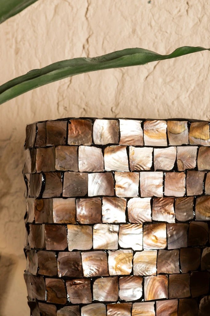 Chelsae Bronzen poly rechthoekige schelpspiegel by PTMD