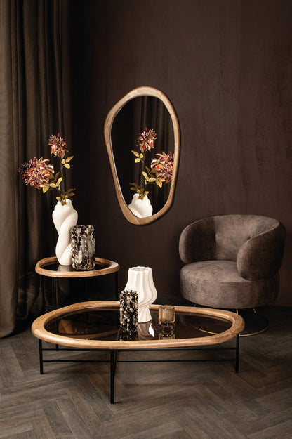 Neelix Natuurlijke rubberhouten organische spiegel L - depauwwonen