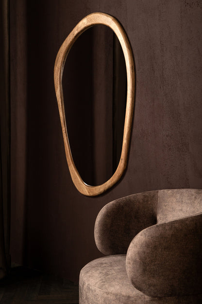 Neelix Natuurlijke rubberhouten organische spiegel L - depauwwonen