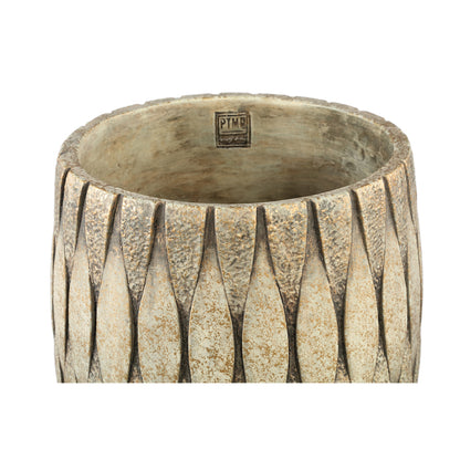 Joedi Taupe cement pot gemengde structuur rond groot S - depauwwonen