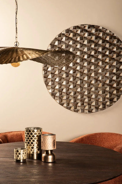 Zoaya Bronzen MDF houten wandpaneel 3D kubussen rond S by PTMD