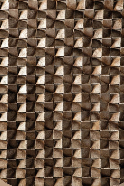 Zoaya Bronzen MDF houten wandpaneel 3D kubussen rond S by PTMD