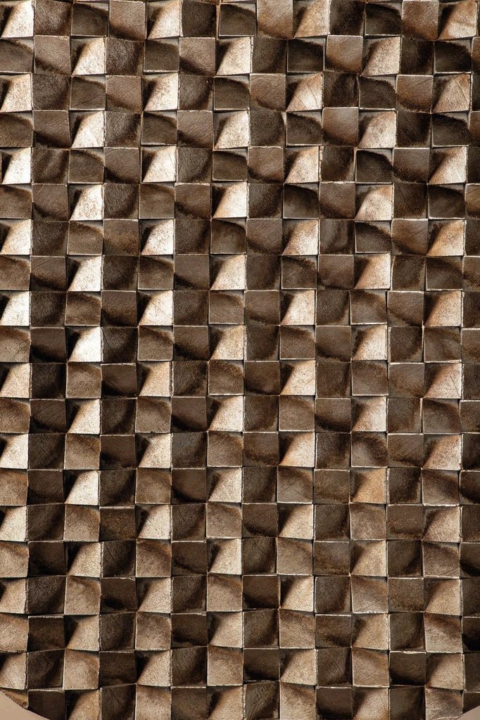 Zoaya Bronzen MDF houten wandpaneel 3D kubussen rond S by PTMD