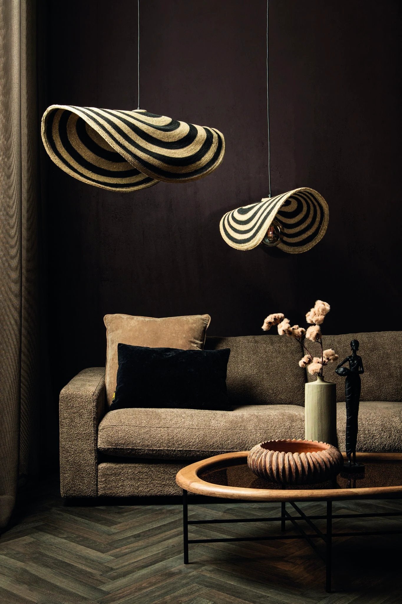 Loulou Natuurlijke zeegras golvende hanglamp L by PTMD