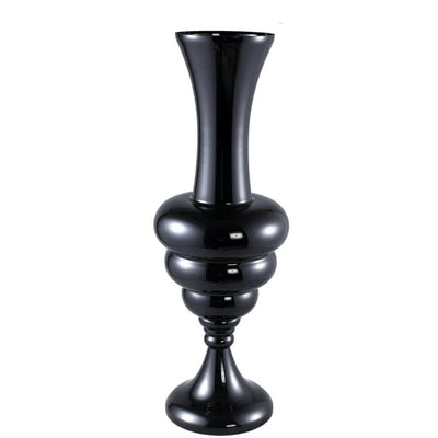 Nimai Glazen Vaas – Zwart Antiek Design met Glans by PTMD