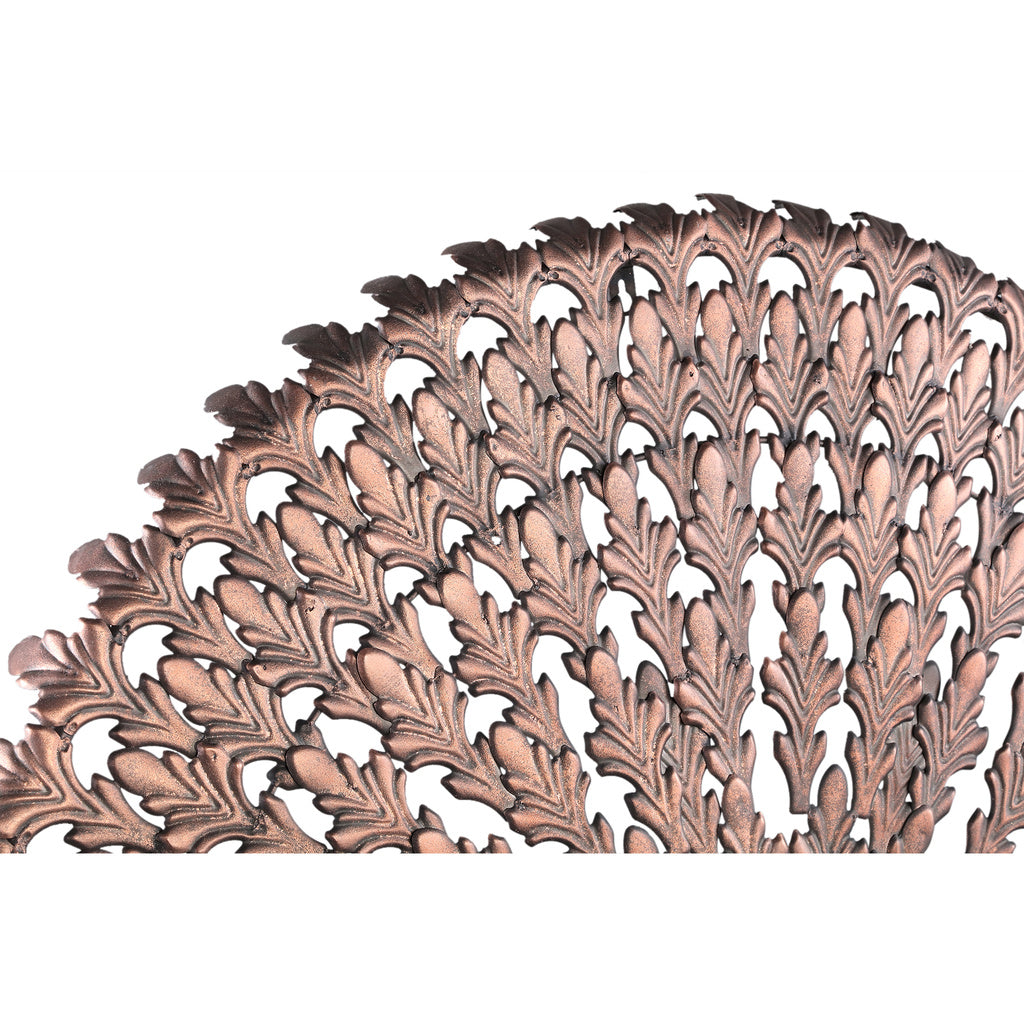 Xavery Koperen ronde ijzeren wandpaneel met uitgesneden uitstraling L - depauwwonen