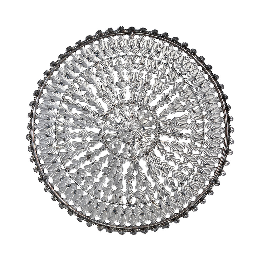 Xavery Koperen ronde ijzeren wandpaneel met uitgesneden uitstraling L - depauwwonen