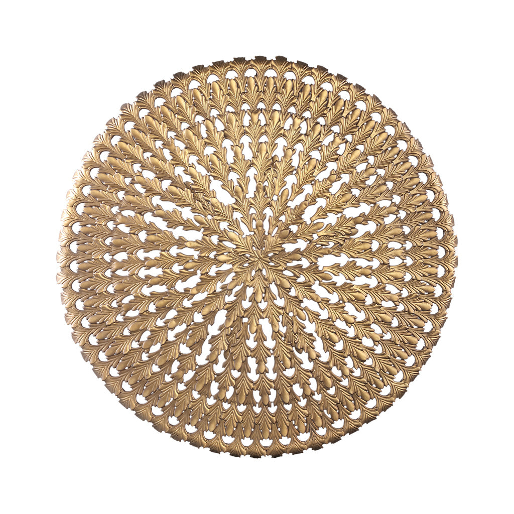 Xavery Bronzen ronde ijzeren wandpaneel met uitgesneden uitstraling L - depauwwonen