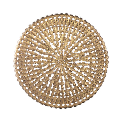 Xavery Bronzen ronde ijzeren wandpaneel met uitgesneden uitstraling L - depauwwonen