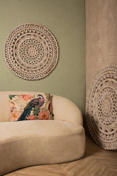 Farris Cream ronde MDF wandpaneel gesneden S by PTMD