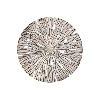 Bonte Cream MDF wandpaneel gegolfd gesneden rond S by PTMD