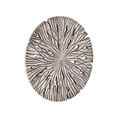 Bonte Cream MDF wandpaneel gegolfd gesneden rond S by PTMD