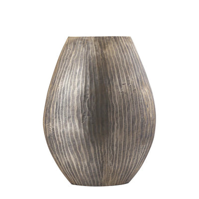 Jowad Antiek Goud aluminium pot hoog ovaal M by PTMD