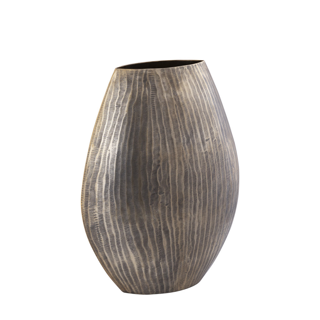 Jowad Antiek Goud aluminium pot hoog ovaal M - depauwwonen