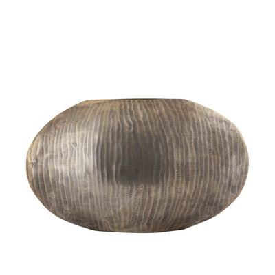 Jowad Antiek Goud aluminium pot laag ovaal L by PTMD