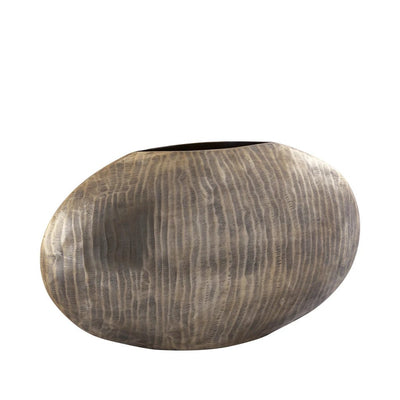 Jowad Antiek Goud aluminium pot laag ovaal L by PTMD