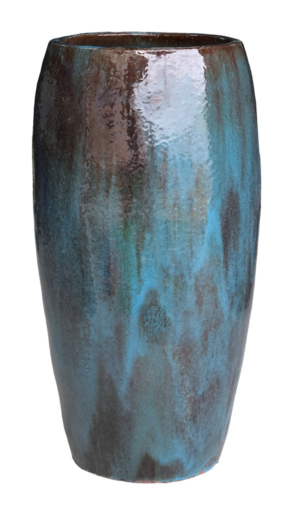 Rachyl Blauw geglazuurde ronde keramische pot hoog SV2 - depauwwonen