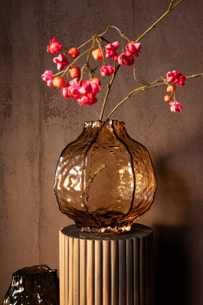 Narin Cream onregelmatig gevormde glazen vaas L - depauwwonen