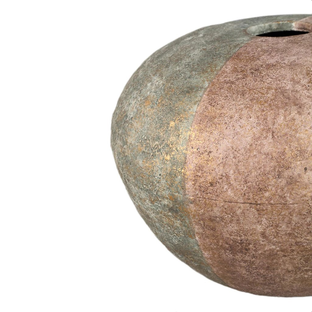 Chareece Grey halve bruine cement ronde vaas L by PTMD