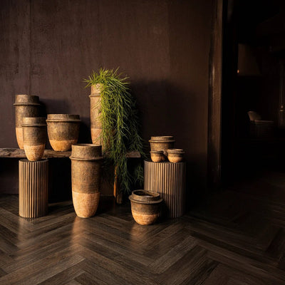 Christenee tweekleurige cementen pot XL by PTMD