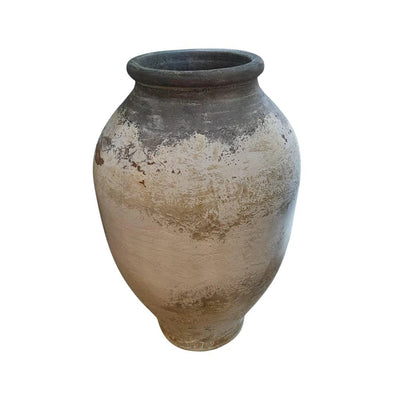 Jinsu Witte ronde GRC pot met donkere bovenkant by PTMD