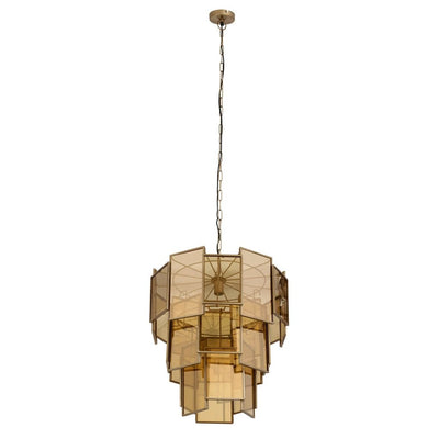 Loucas Brass lustre glazen hanglamp lagen L by PTMD