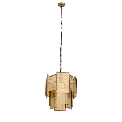 Loucas Brass lustre glazen hanglamp lagen S by PTMD