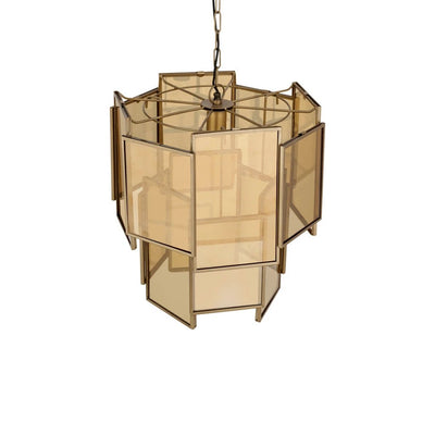 Loucas Brass lustre glazen hanglamp lagen S by PTMD