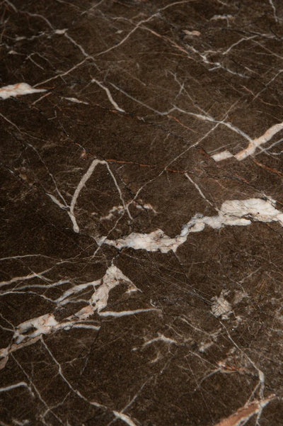 Volos set van 2 bijzettafels bruin marmer by PTMD