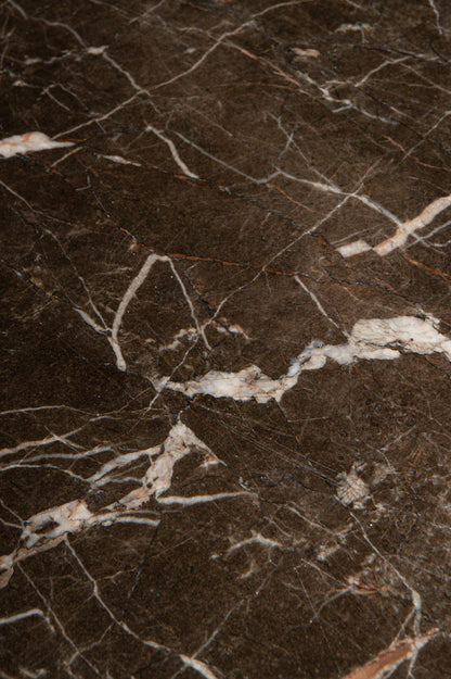 Volos set van 2 bijzettafels bruin marmer - depauwwonen