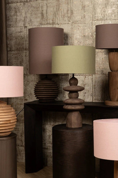 Rivvo Groene katoenen linnen lampenkap rond hoog by PTMD