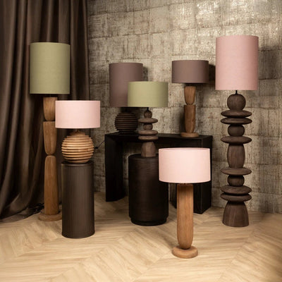 Rivvo Groene katoenen linnen lampenkap rond hoog by PTMD