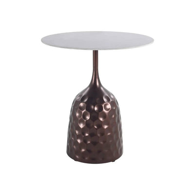 Anna Bronze Metal Sidetable with ceramic top by PTMD