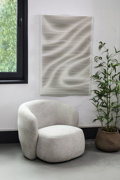 Aleishia Wit Rechthoekig MDF Wandpaneel met Golvend Ontwerp - depauwwonen