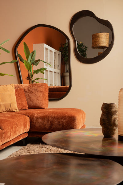 Barragh Bruine Massief Houten Organische Spiegel by PTMD