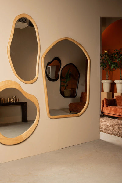 Barragh Natuurlijke Massief Houten Organische Spiegel by PTMD