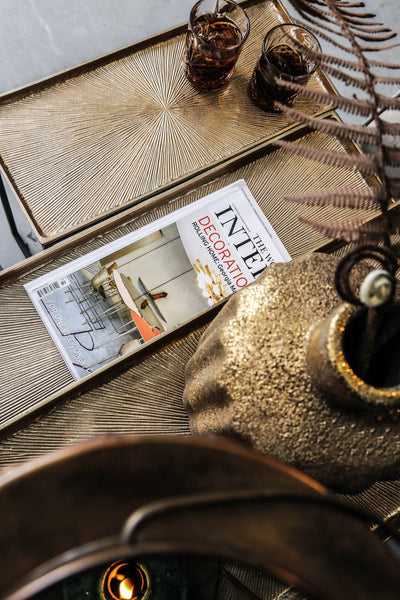 Daan Goud Aluminium Zwart IJzeren Bijzettafel S/3 by PTMD