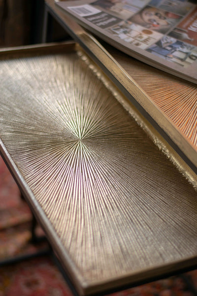 Daan Goud Aluminium Zwart IJzeren Bijzettafel S/3 by PTMD