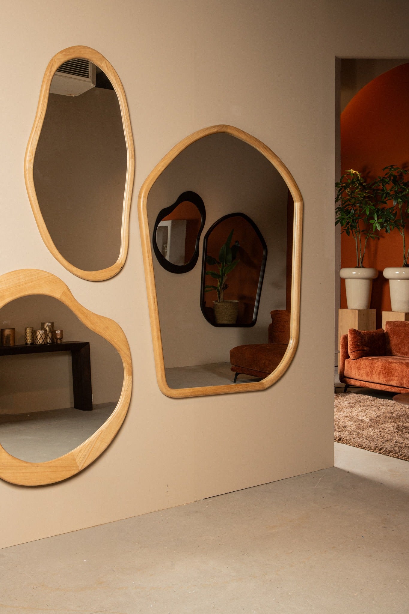 Denholm Natuurlijke Massief Houten Grote Organische Spiegel by PTMD