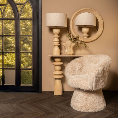 Elaine Natuurlijke Mangohouten Tafellampvoet by PTMD