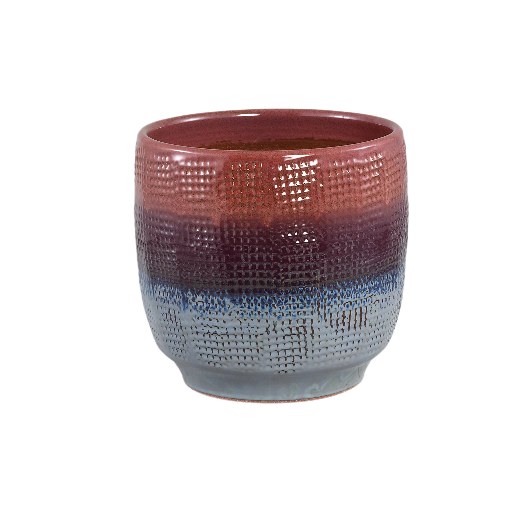 Elana Paarse Ronde Keramische Pot Ombre Patroon L by PTMD