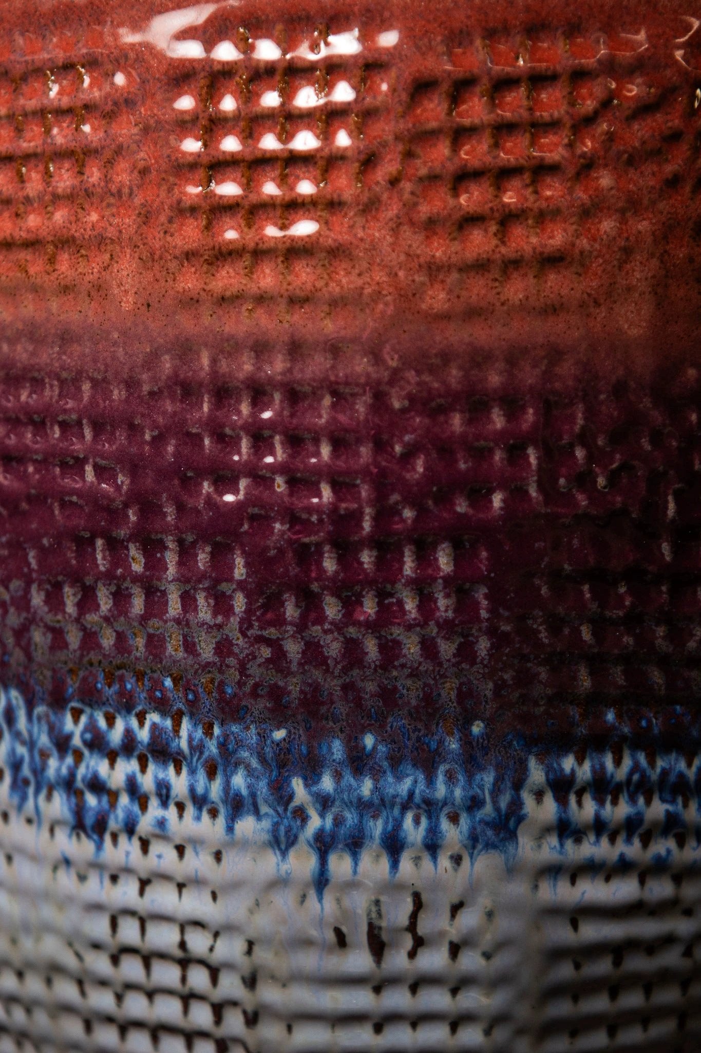 Elana Paarse Ronde Keramische Pot Ombre Patroon L by PTMD