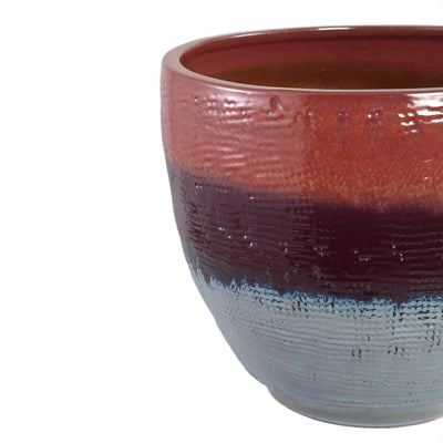 Elana Paarse Ronde Keramische Pot Ombre Patroon L by PTMD