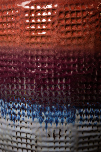 Elana Paarse Ronde Keramische Pot Ombre Patroon XL by PTMD