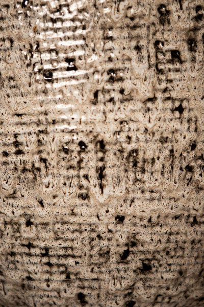 Elana Witte Ronde Keramische Kom Met Grijs Patroon M by PTMD