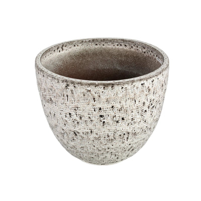 Elana Witte Ronde Keramische Pot Met Grijs Patroon L by PTMD