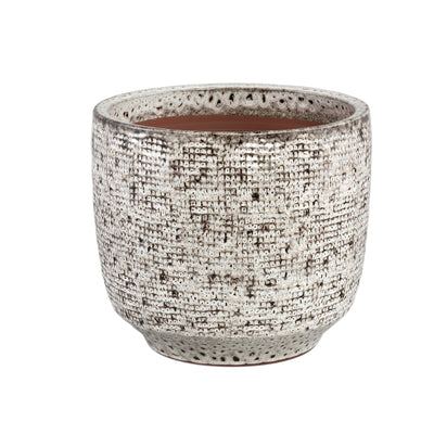Elana Witte Ronde Keramische Pot Met Grijs Patroon XL by PTMD