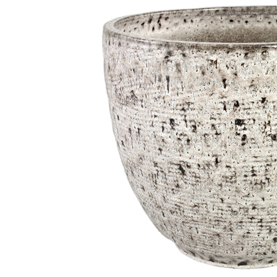 Elana Witte Ronde Keramische Pot Met Grijs Patroon XL by PTMD