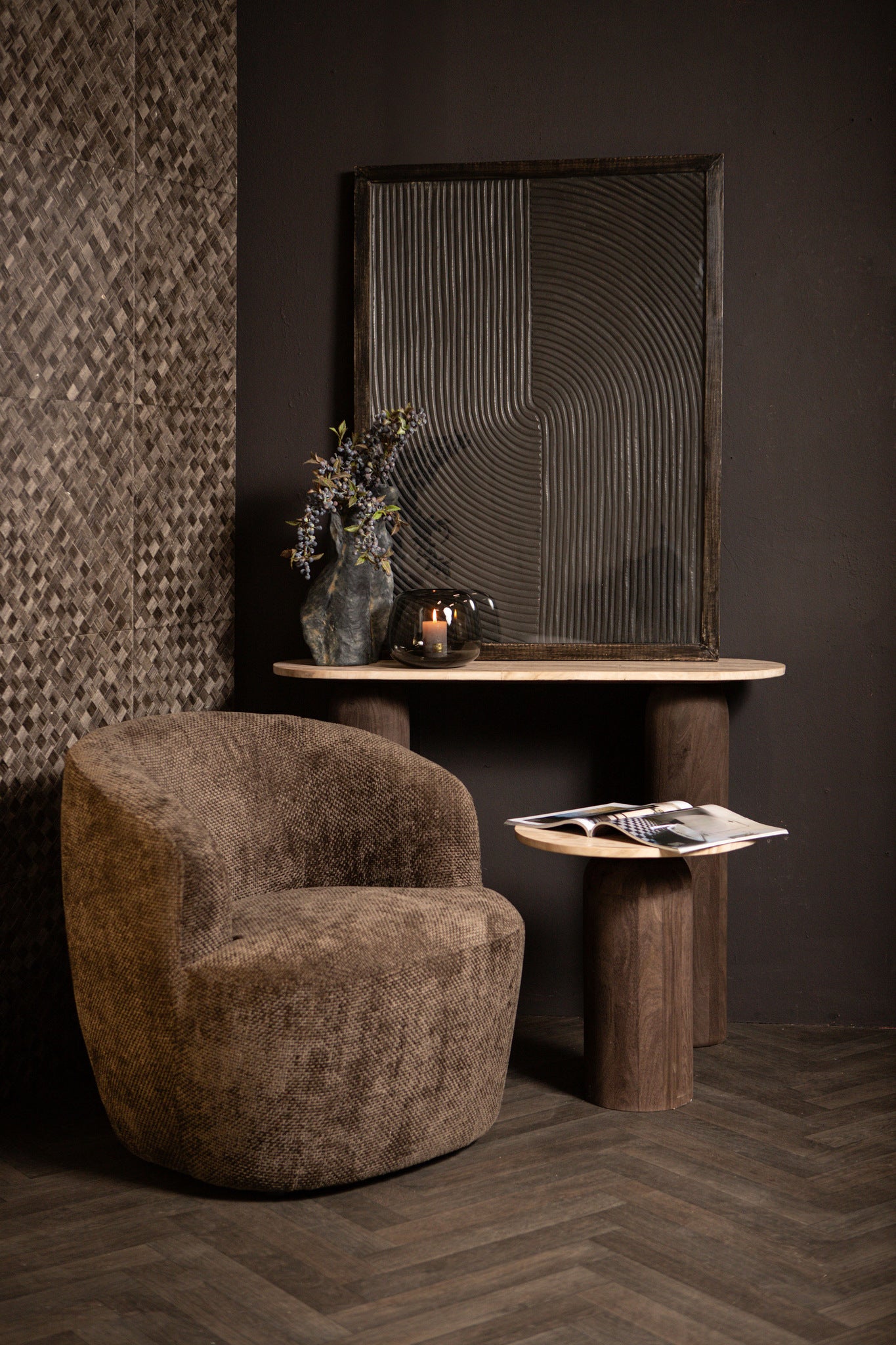 Elasah Zwart Wandpaneel Lijnpatroon - depauwwonen