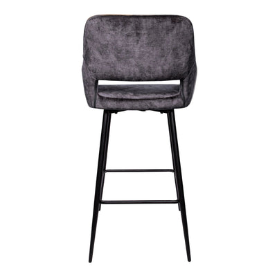 Fallon Velvet Antraciet Barkruk (set van 2) by PTMD